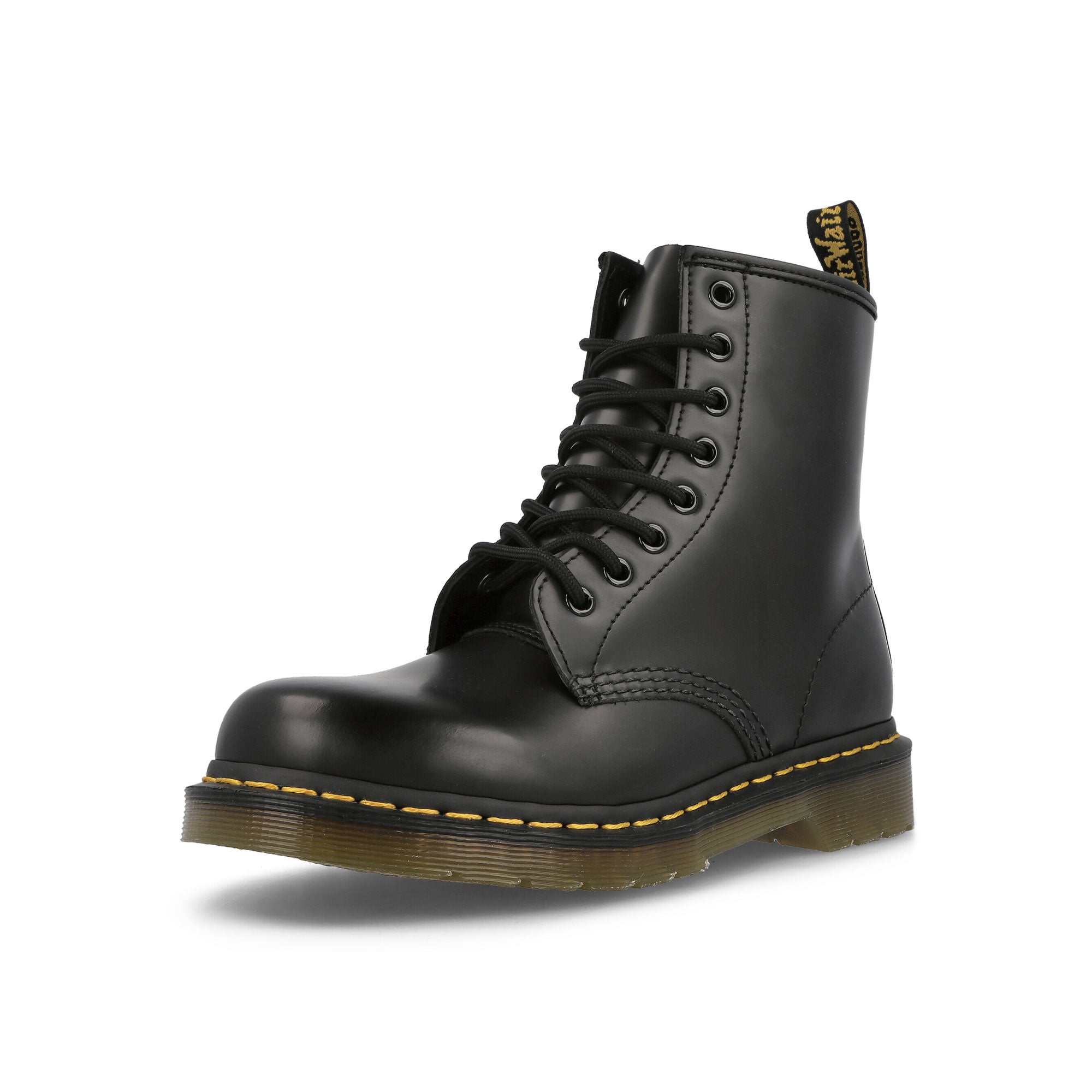 Dr. Martens 1460 Black Smooth Black Boots  Close Up | Overkill