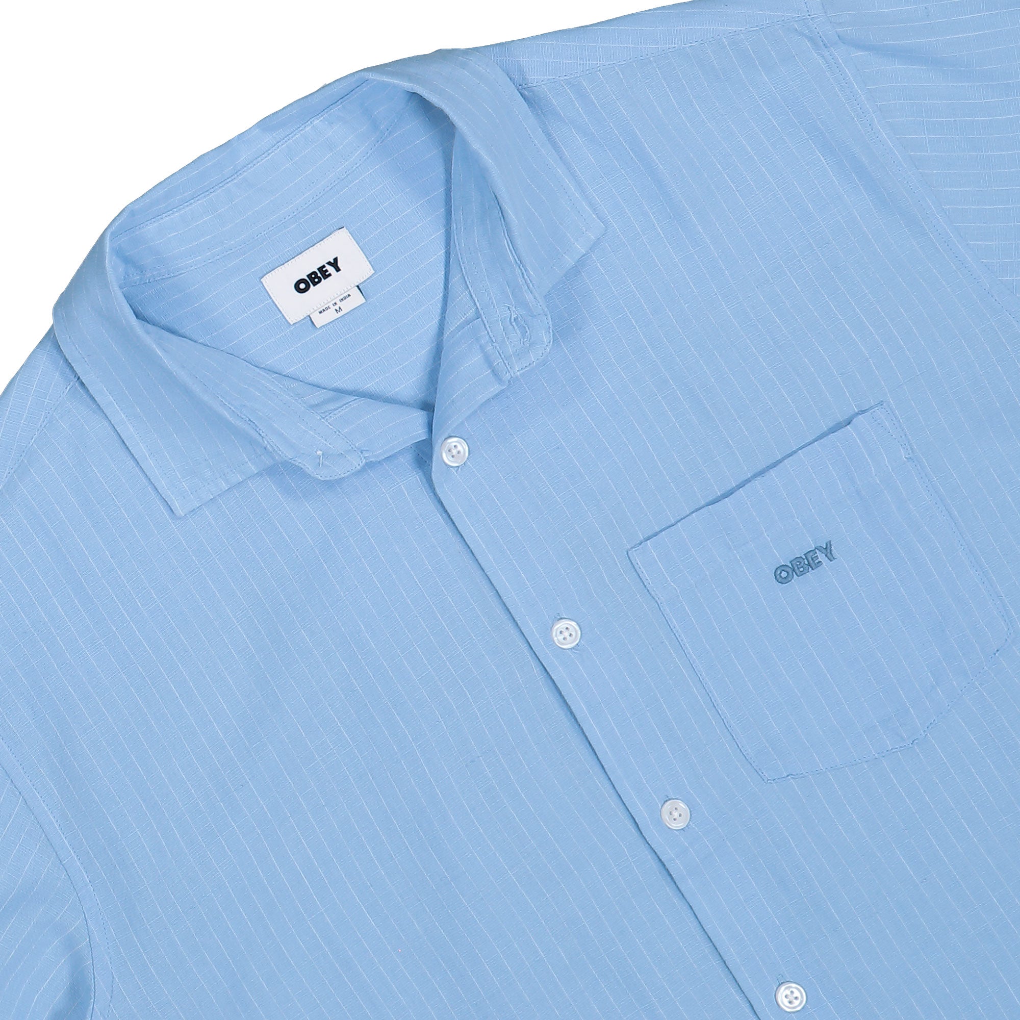 Obey Barry Woven Sky Blue Multi Shirts 181210470-SKY Detailfoto | Overkill