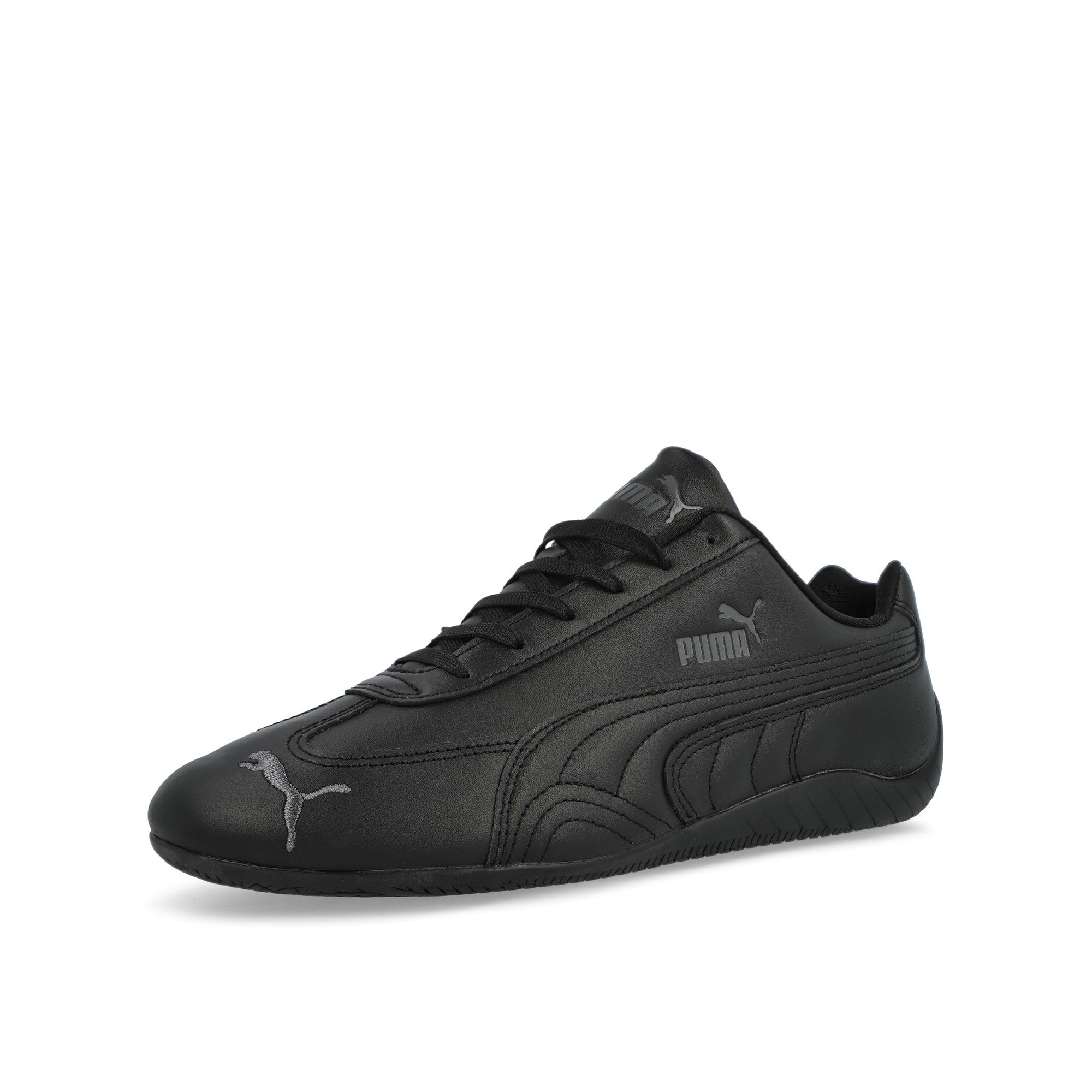 Puma Speedcat Full Leather Puma Black - Shadow Gray Low Top Sneakers 405449 01 Close-up | Overkill
