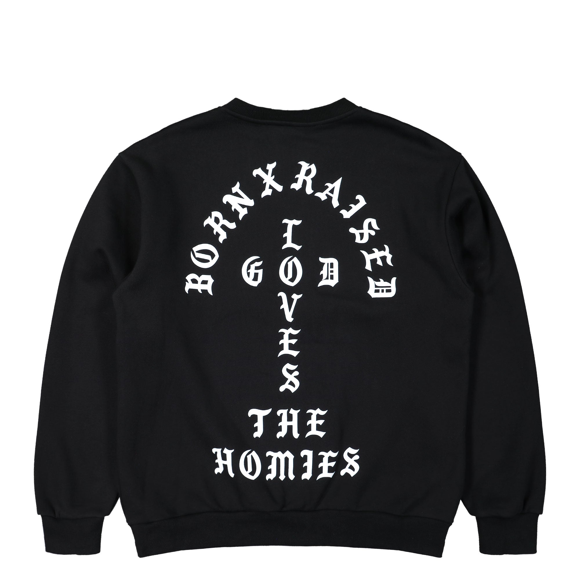 Born x Raised Unconditional Love Crewneck Black Sweatshirts B0004UNCON-BLK Close-up | Overkill