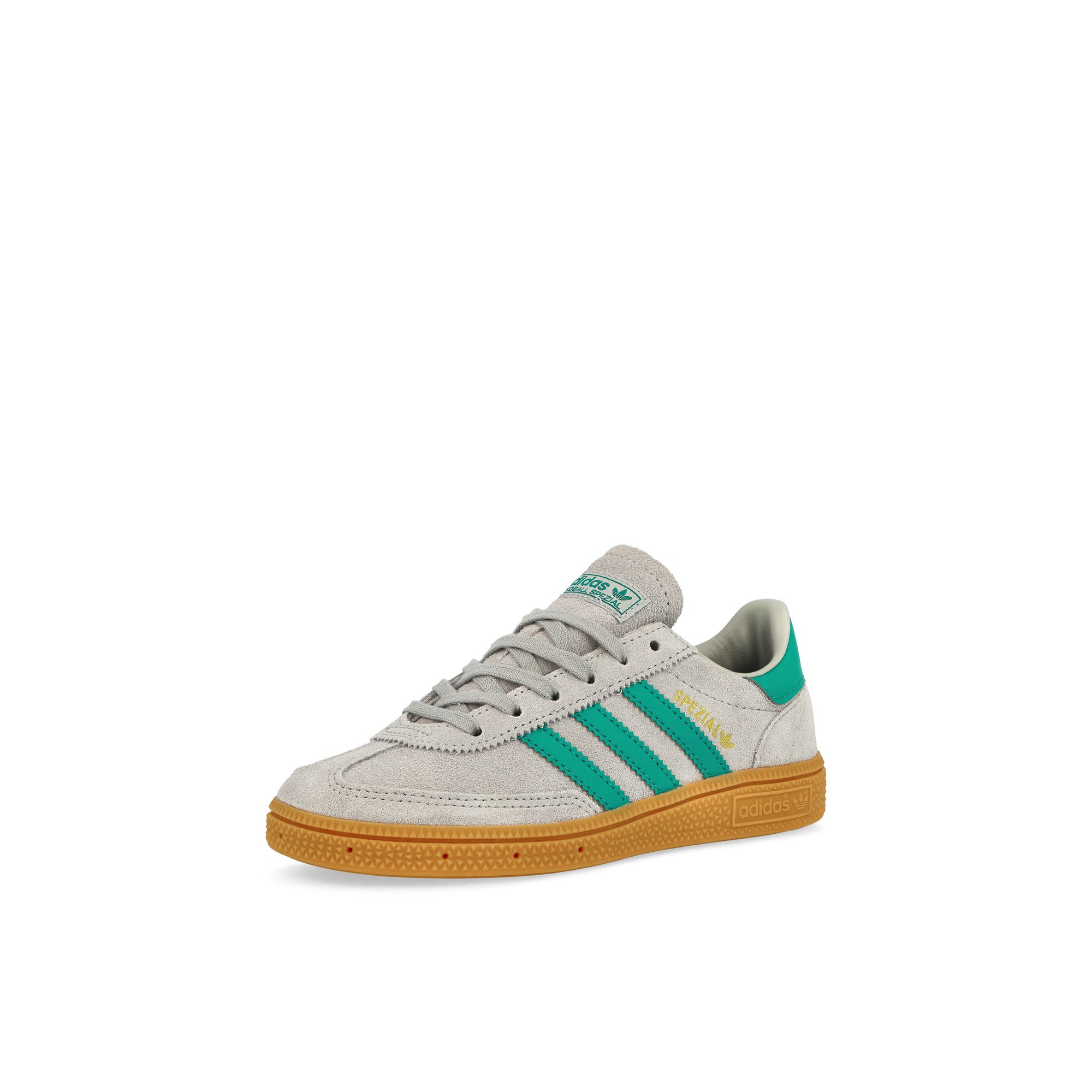 adidas Handball Spezial C Grey Two / Pure Teal / Gum Two Children Low Top Sneakers JP8002 Close-up | Overkill