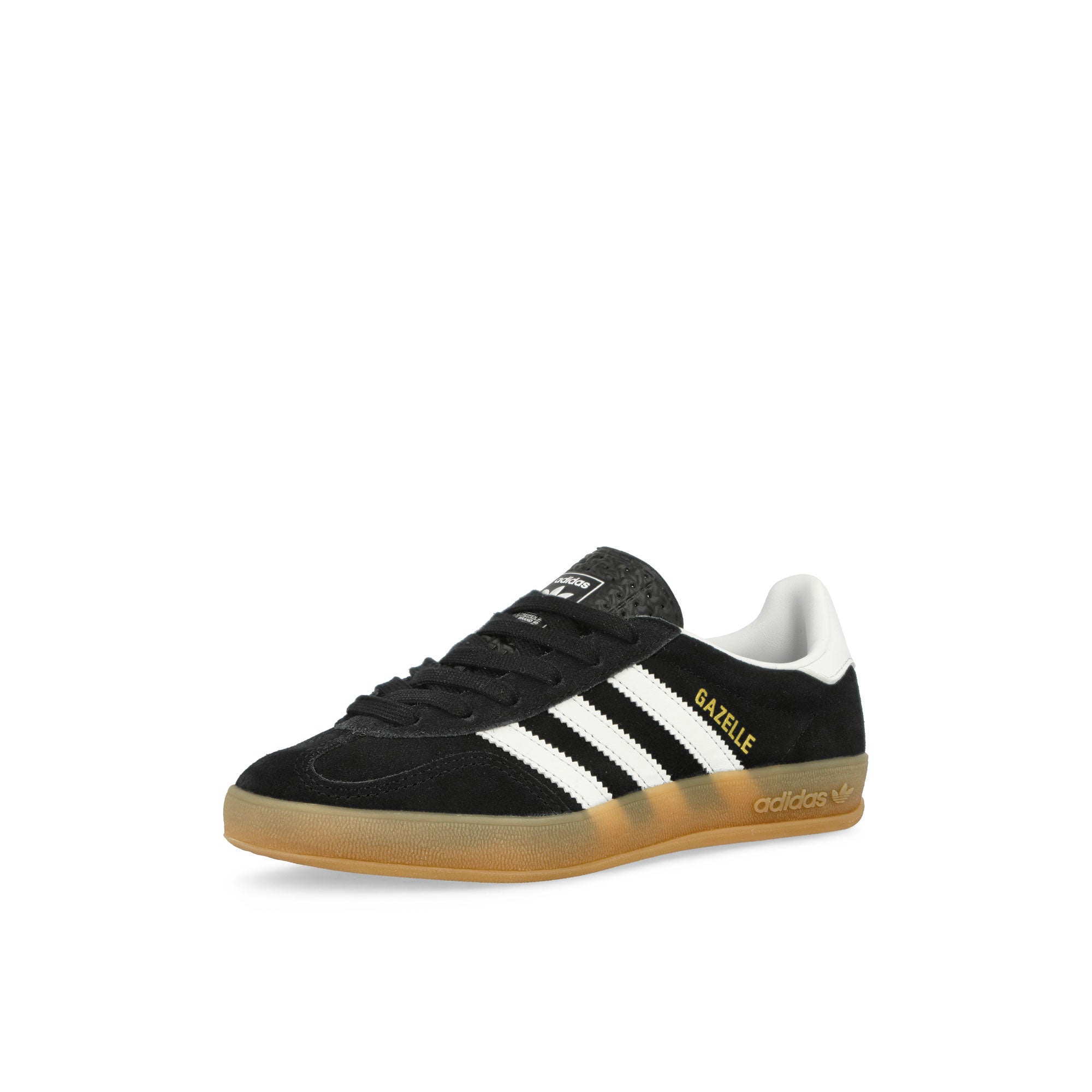 adidas Gazelle Indoor J Core Black / Footwear White / Gum 2 Low Top Sneakers Close Up | Overkill