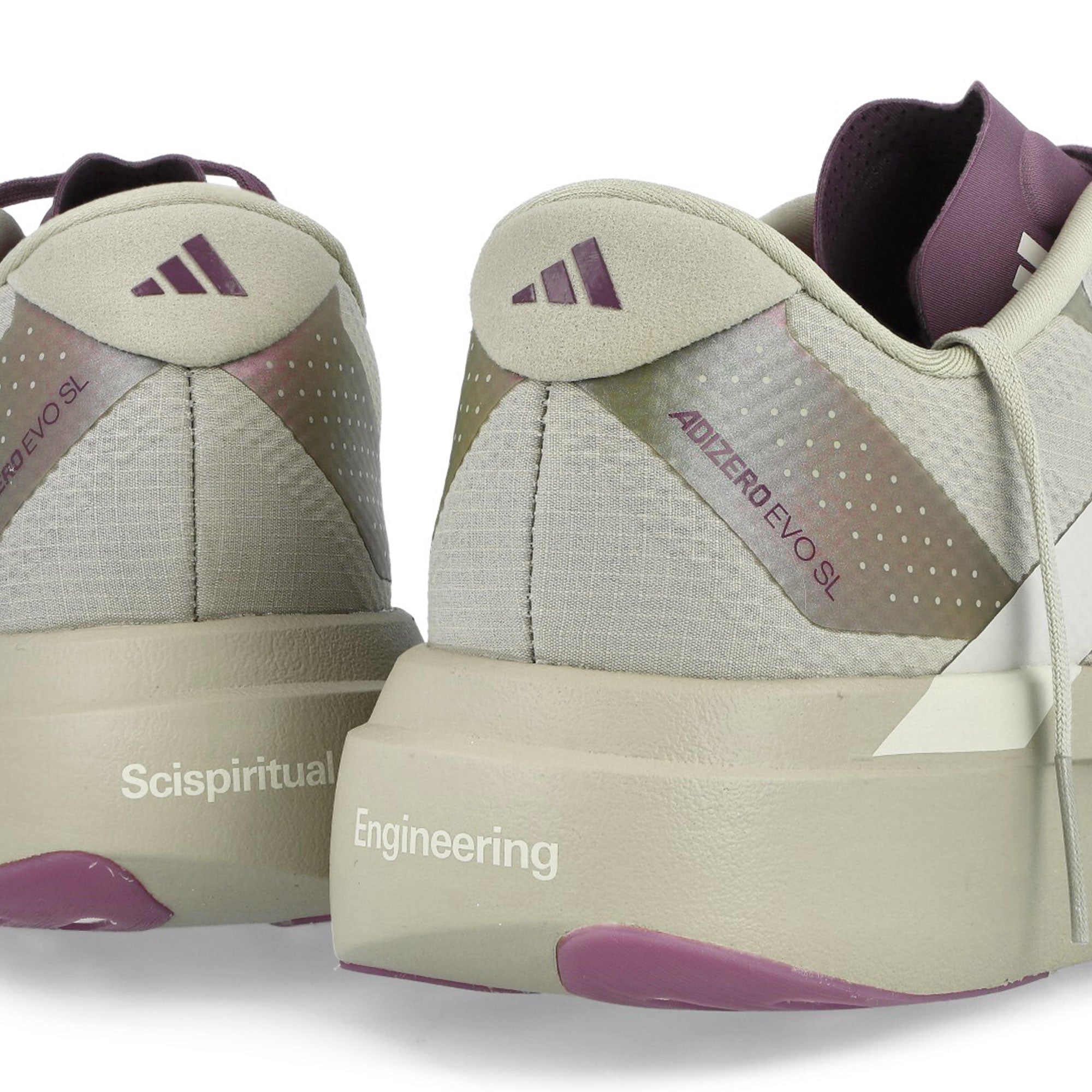 Hermanos Koumori x adidas Adizero EVO SL Woven Putty Grey / Alumina / Shadow Fig Low Top Sneakers JS2441 Detail View 1 | Overkill