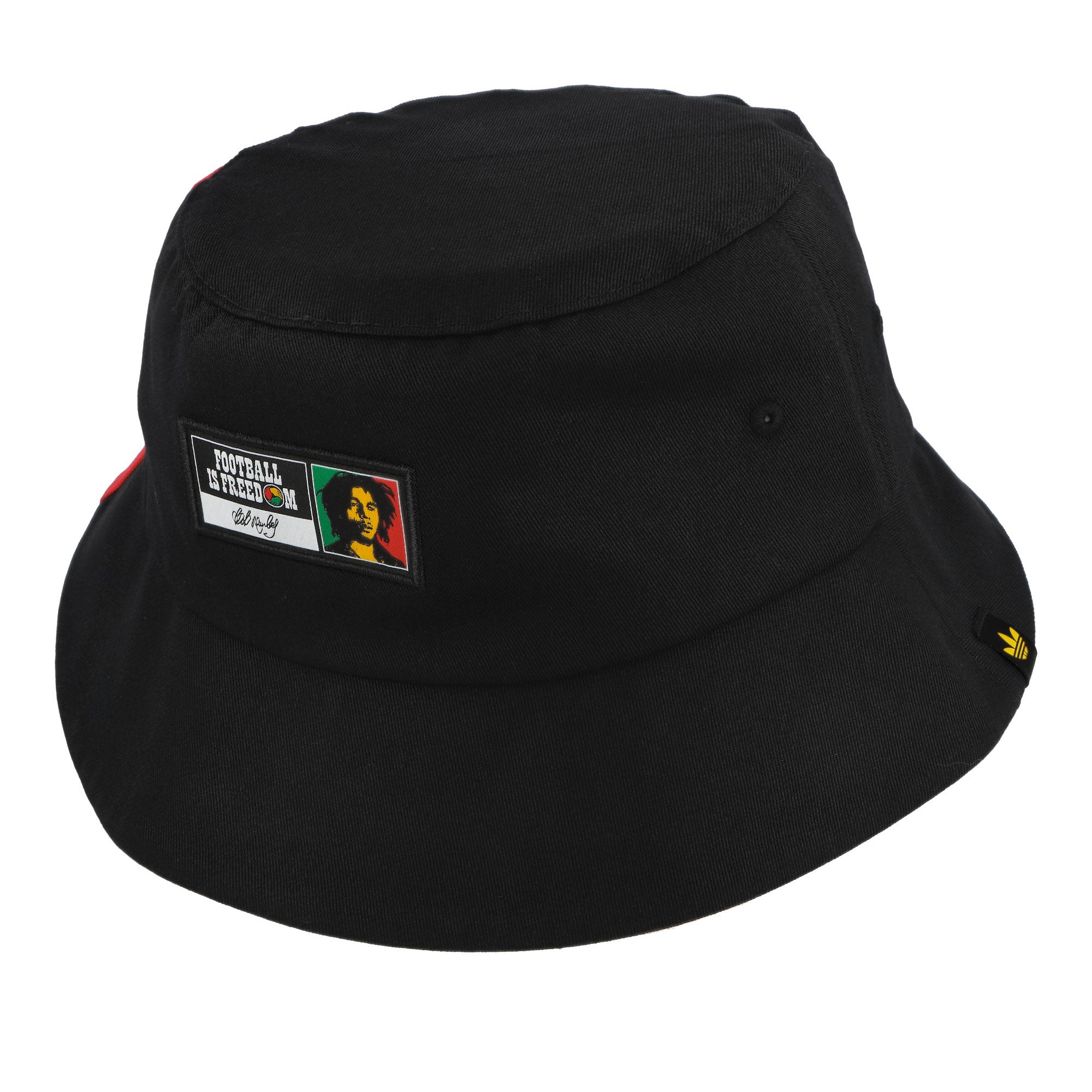 adidas JFF Jamaica Bucket Hat Youth Black / Bold Gold Bucket Hats KD8447-OSFY Detail View 2 | Overkill
