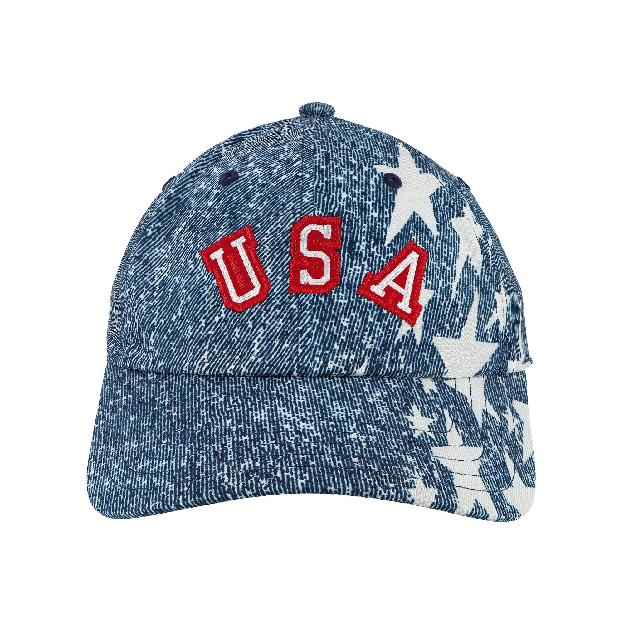 adidas Denim Graphic Cap Youth White / Dark Blue / Power Red Caps KF3761-OSFY Detail View 1 | Overkill
