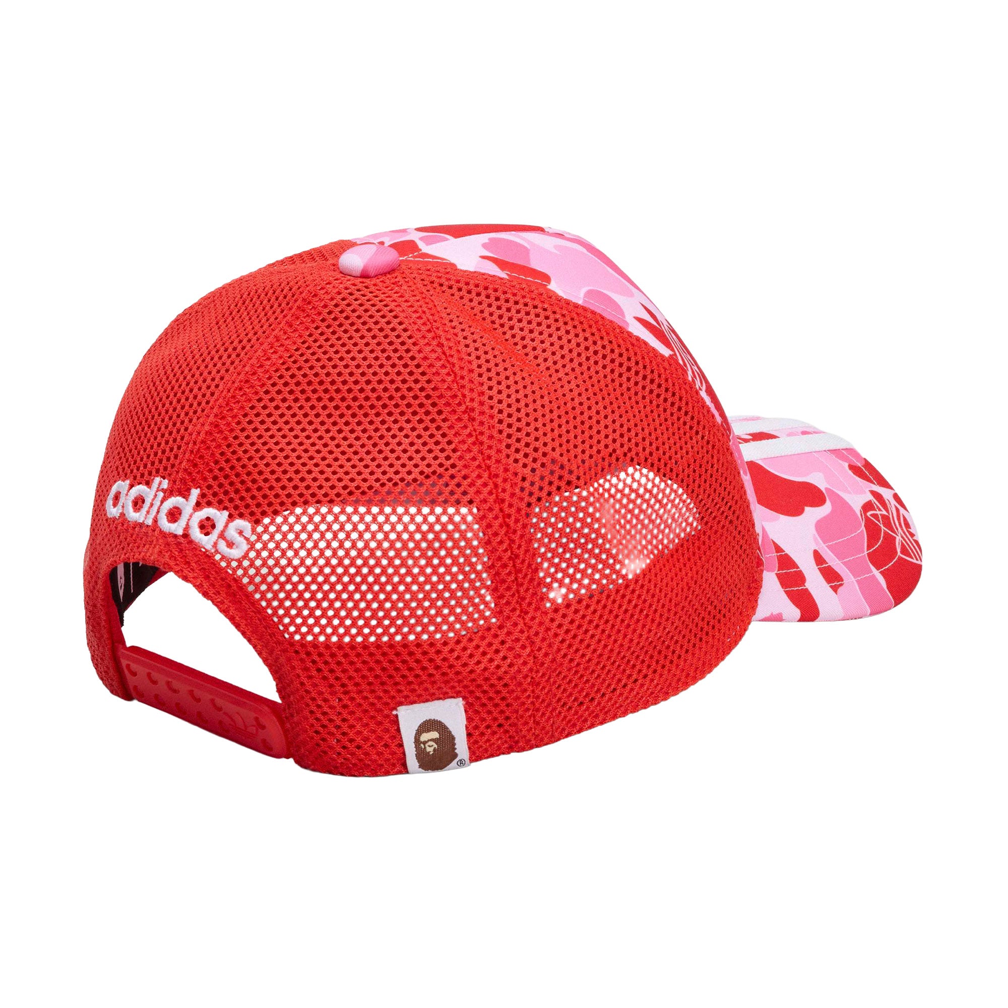BAPE x adidas Trucker Cap Clear Pink Caps KF4919 Close-up | Overkill
