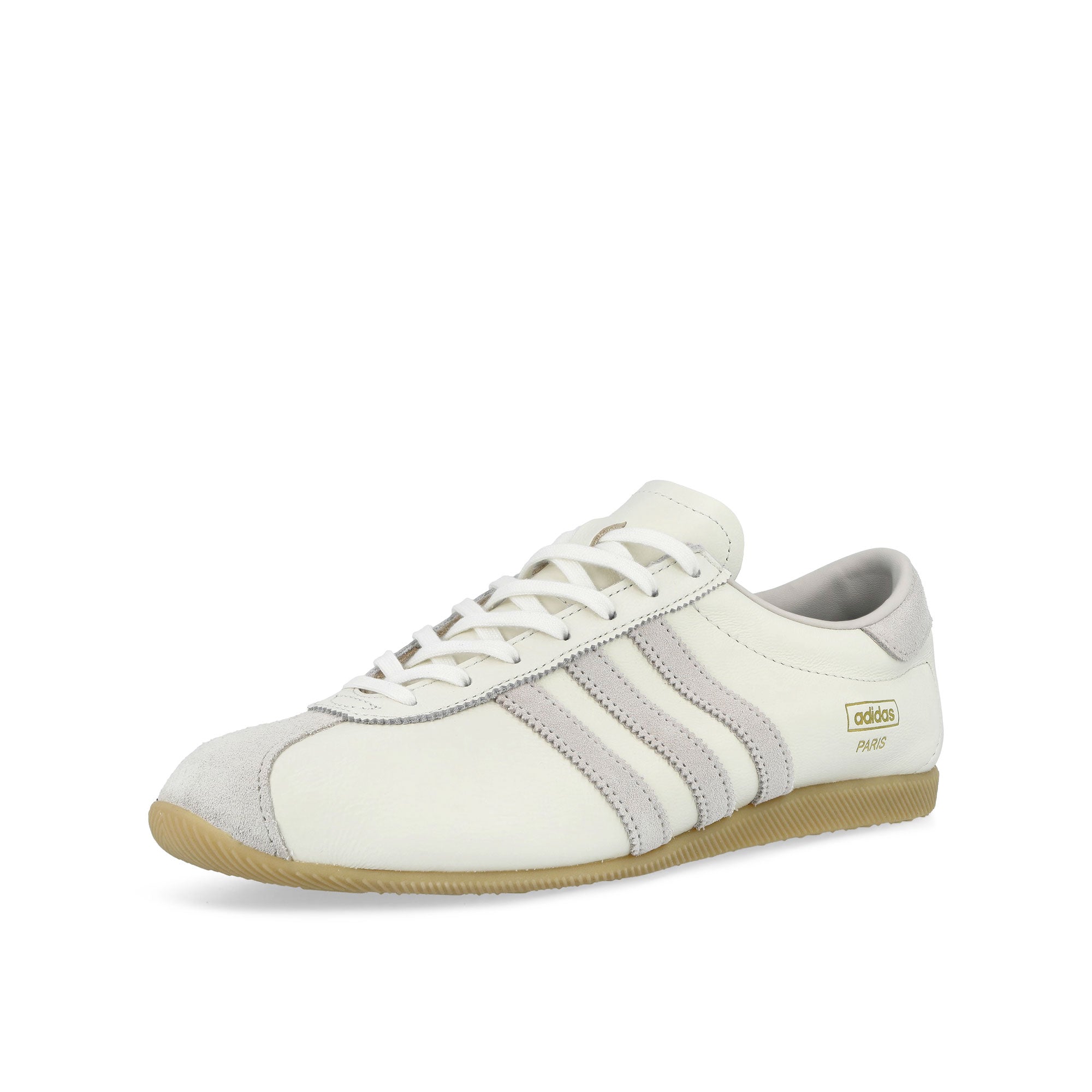 adidas Paris Core White / Chalk Pearl / Gum 3 Low Top Sneakers KJ1016 Close-up | Overkill
