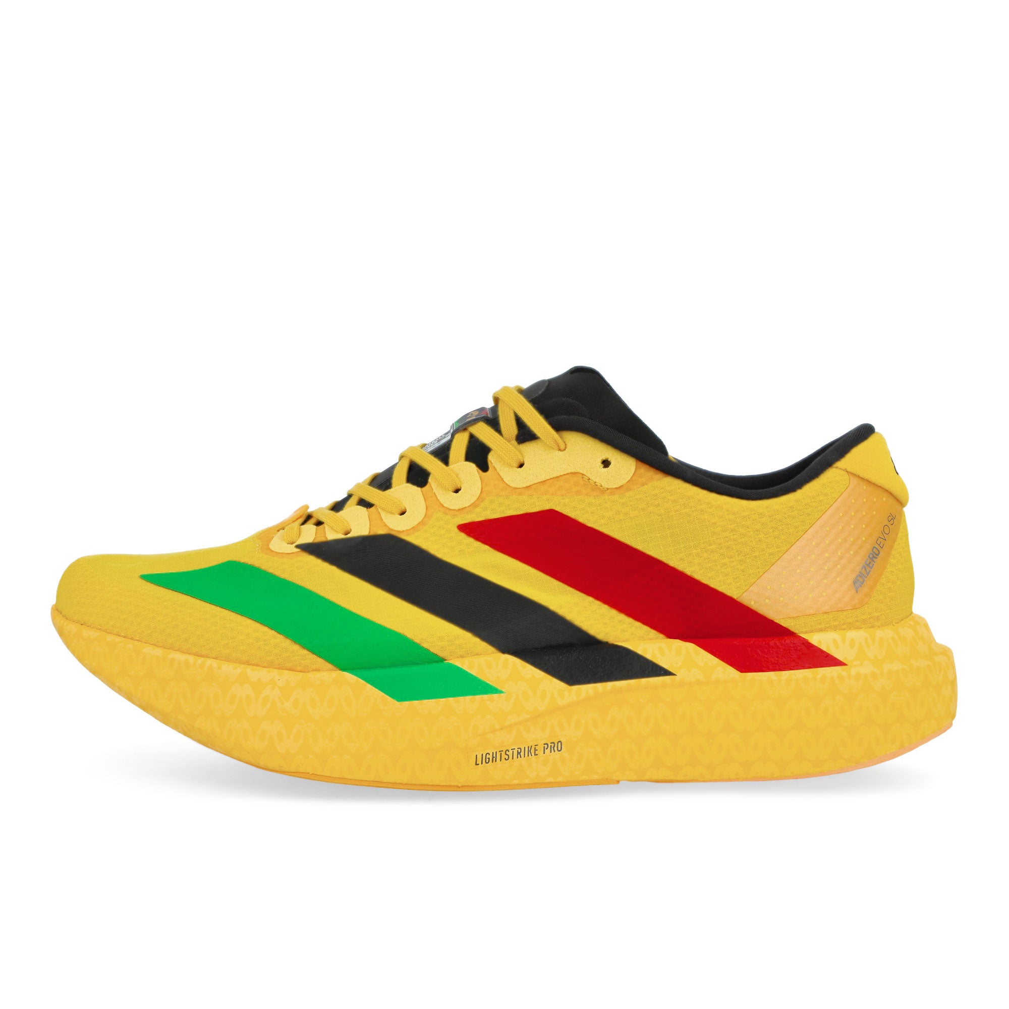 adidas Adizero EVO SL Woven M Bold Gold / Vivid Green / Pure Ruby Low Top Sneakers KJ3625 | Overkill
