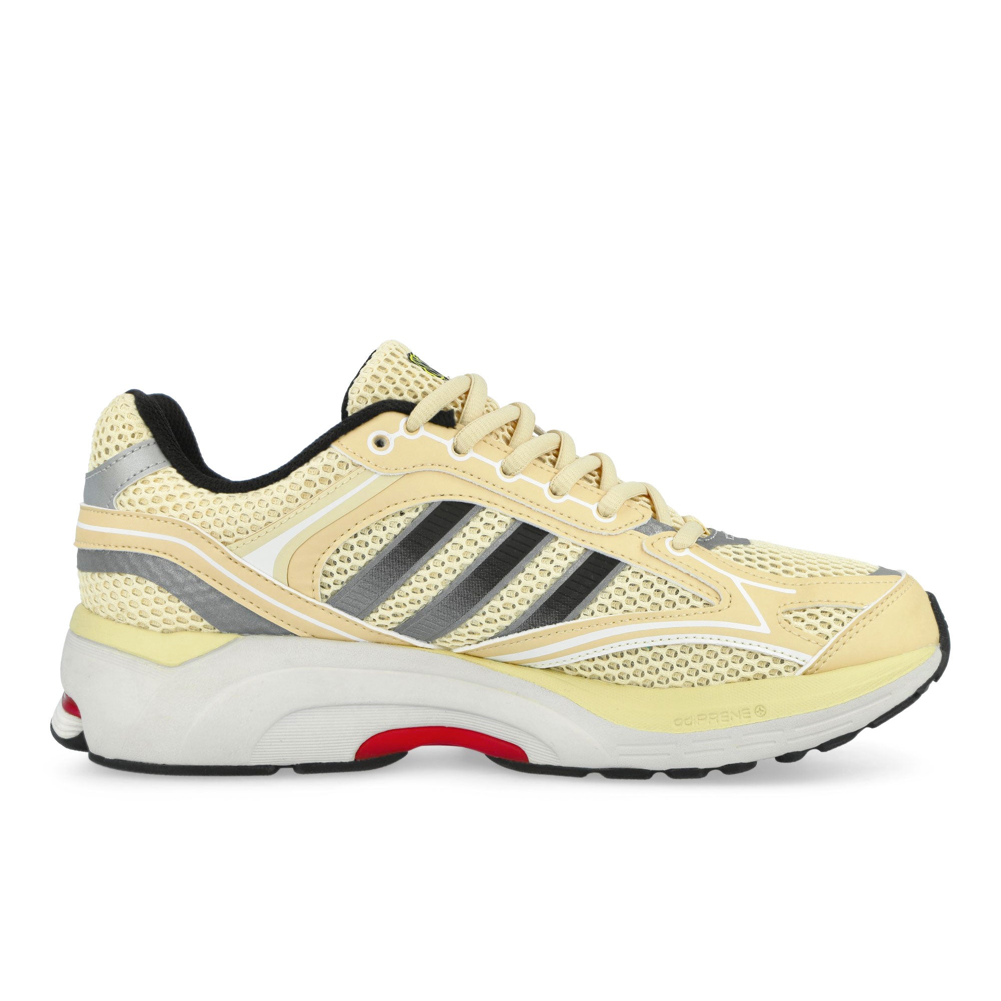 Overkill x adidas Spiritain 2000 Light Sand / Silver Metallic / Core White Low Top Sneakers KJ7263 Silhouette | Overkill