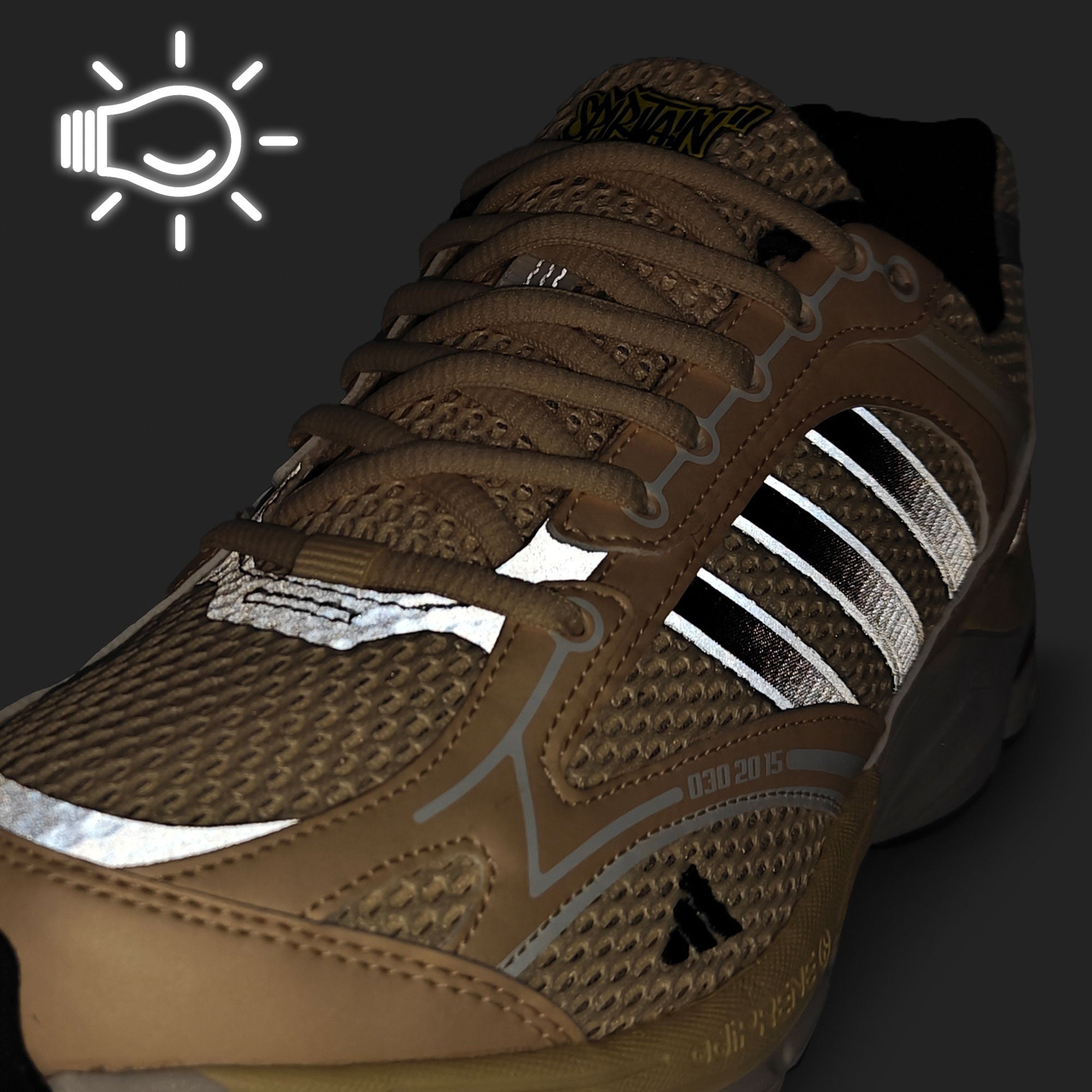 Overkill x adidas Spiritain 2000 Light Sand / Silver Metallic / Core White Low Top Sneakers KJ7263 Material | Overkill
