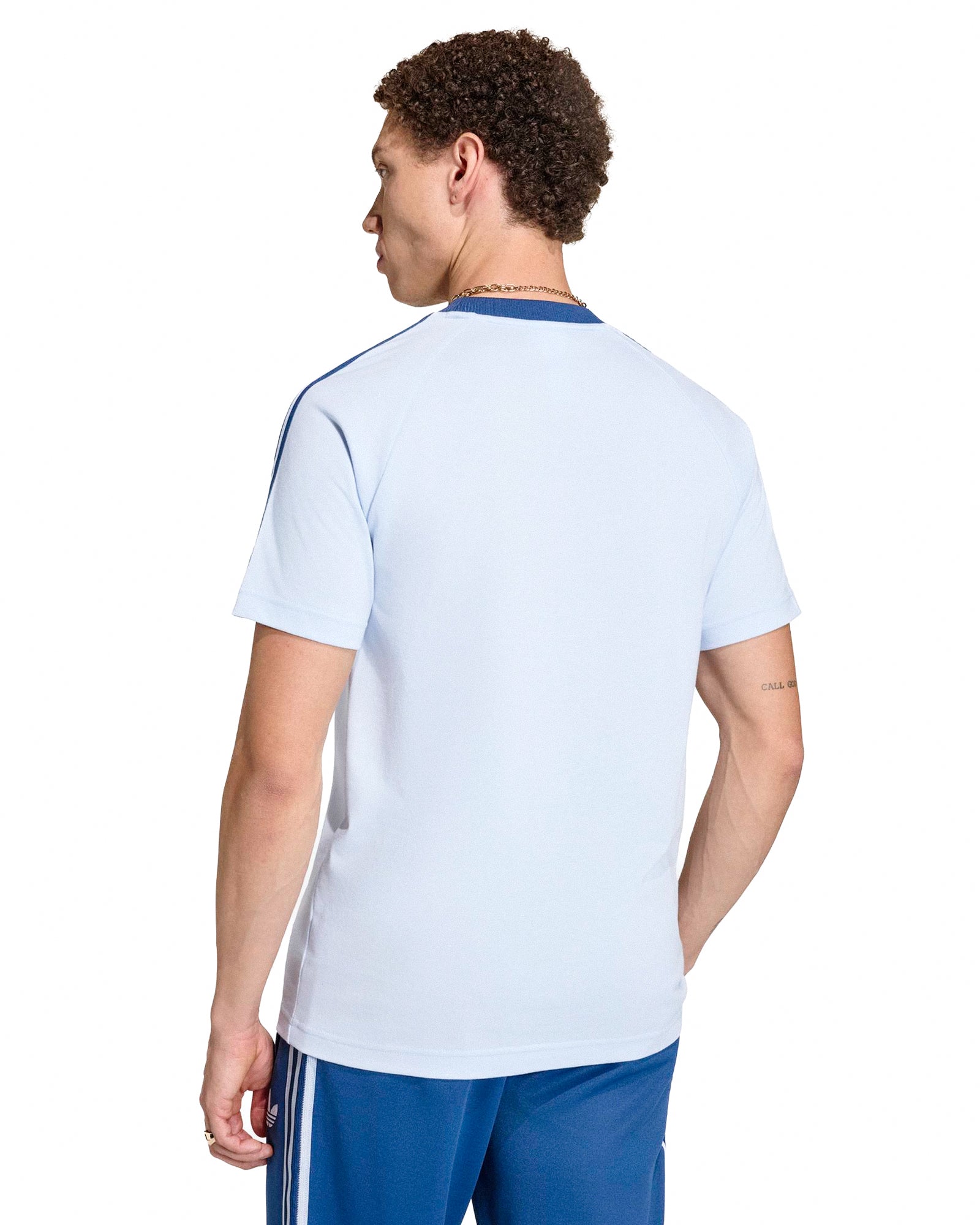 adidas FIGC Italy OG Tee Aero Blue T-Shirts JY9624 On Model Back View | Overkill
