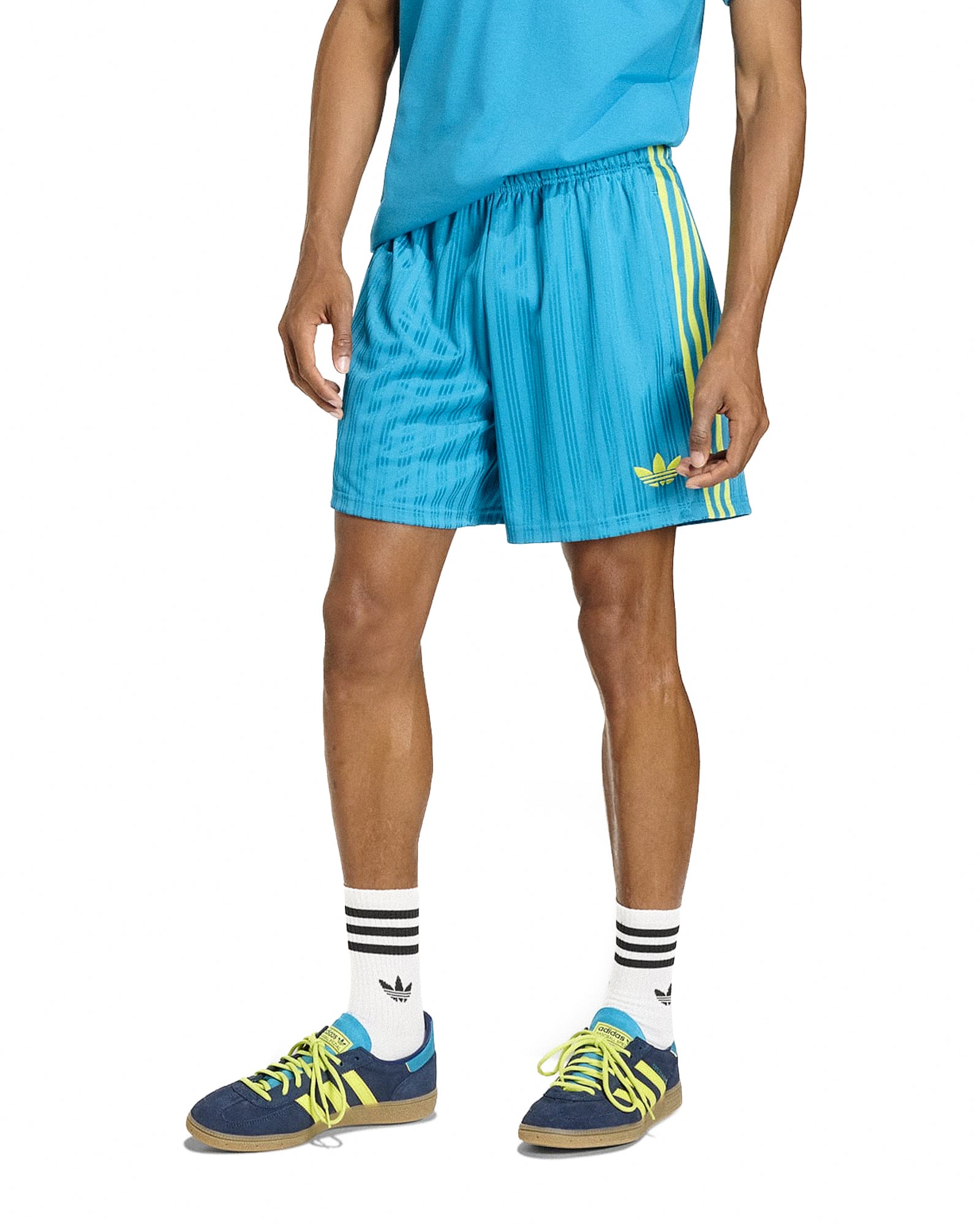 adidas FCF Colombia OG Shorts Mystery Petrol Shorts JZ9091 On Model Front View | Overkill
