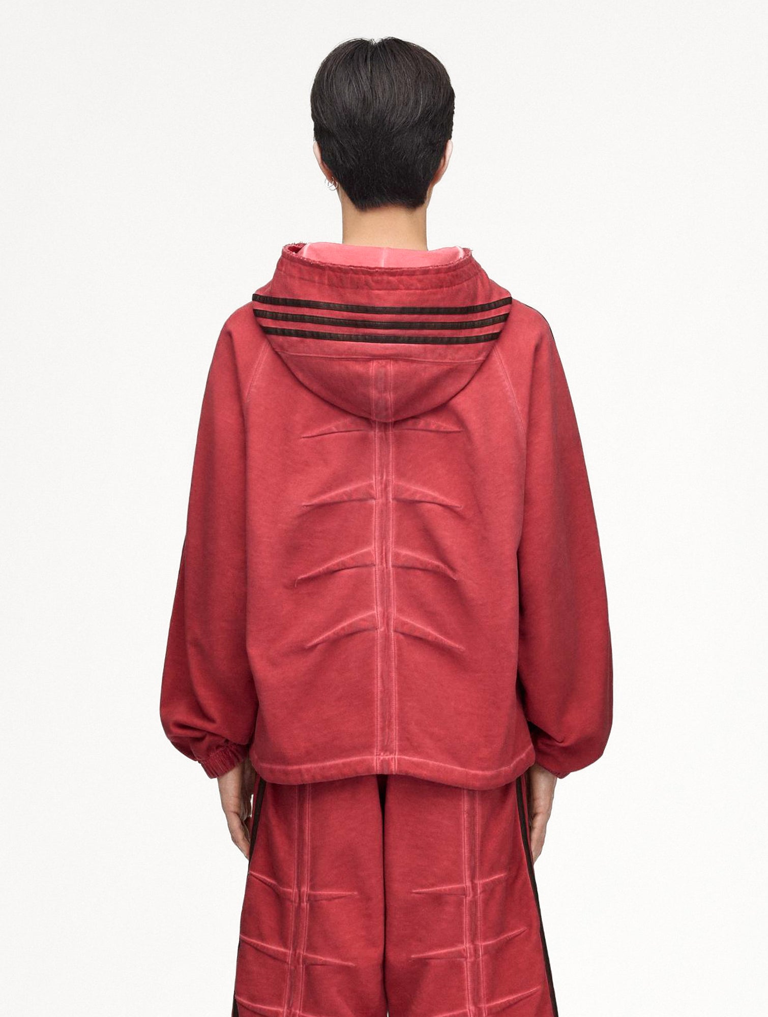 Thug Club x adidas TC Sweat Hoodie Power Red Hoodies KF6586 On Model Back View | Overkill
