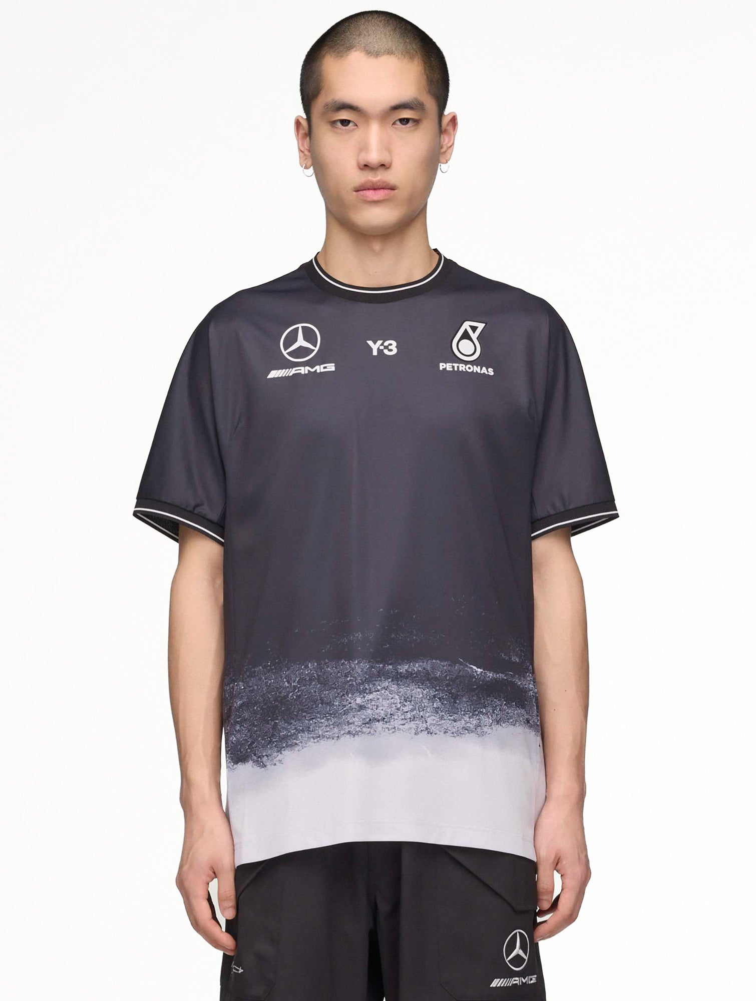 Mercedes-AMG Petronas F1 x Y-3 F1 Mechanics SS Jersey Black T-Shirts KR2341 On Model Front View | Overkill
