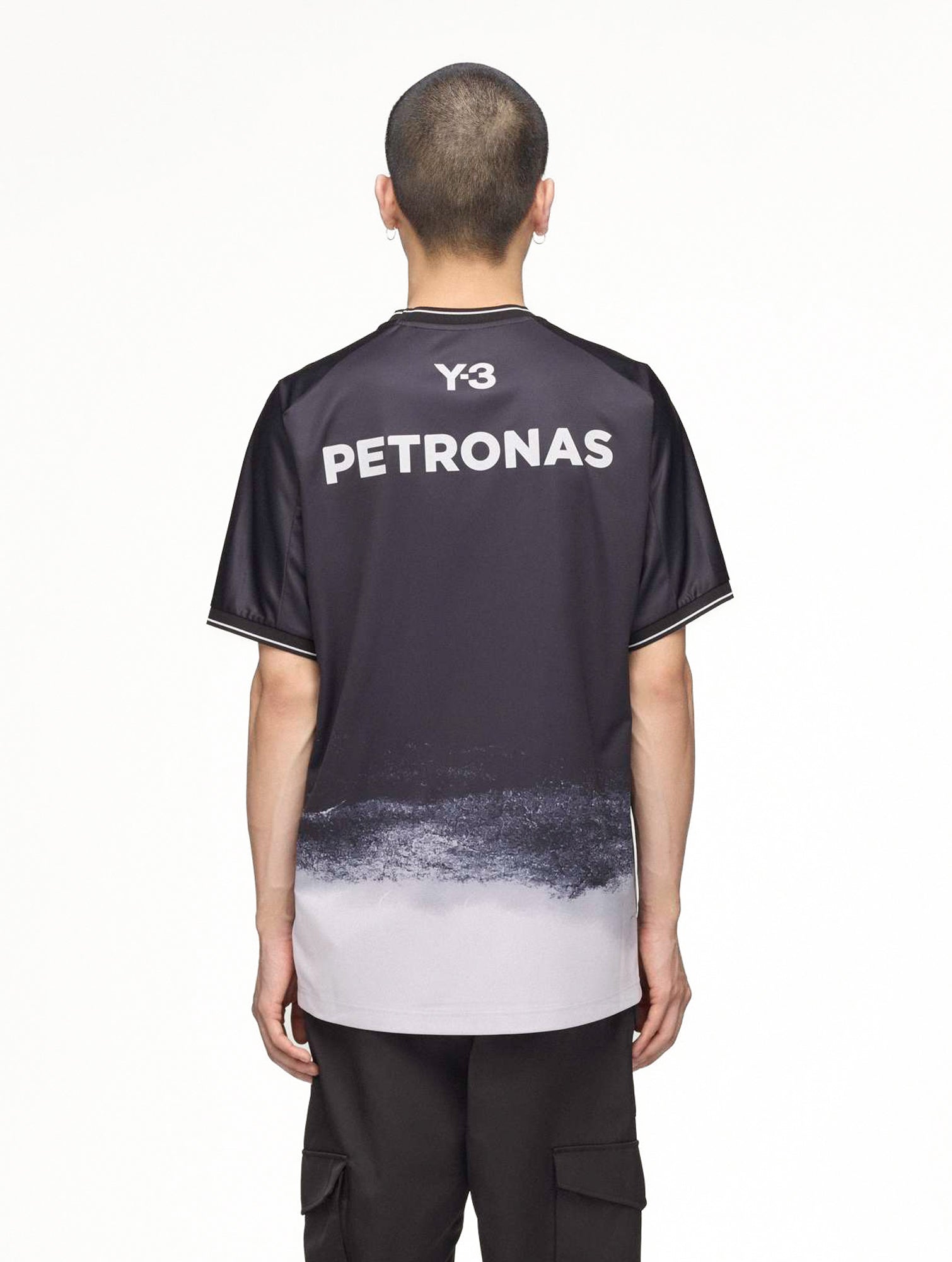 Mercedes-AMG Petronas F1 x Y-3 F1 Mechanics SS Jersey Black T-Shirts KR2341 On Model Back View | Overkill
