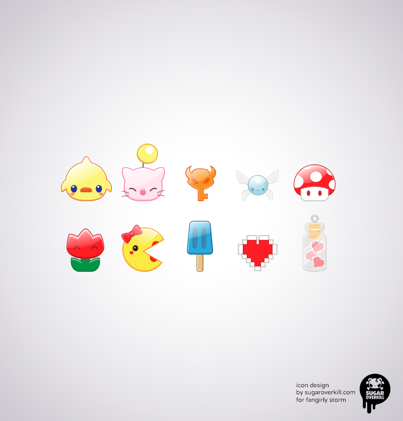 cute fantasy geeky game icons