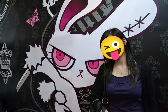 At the Bloody Bunny booth