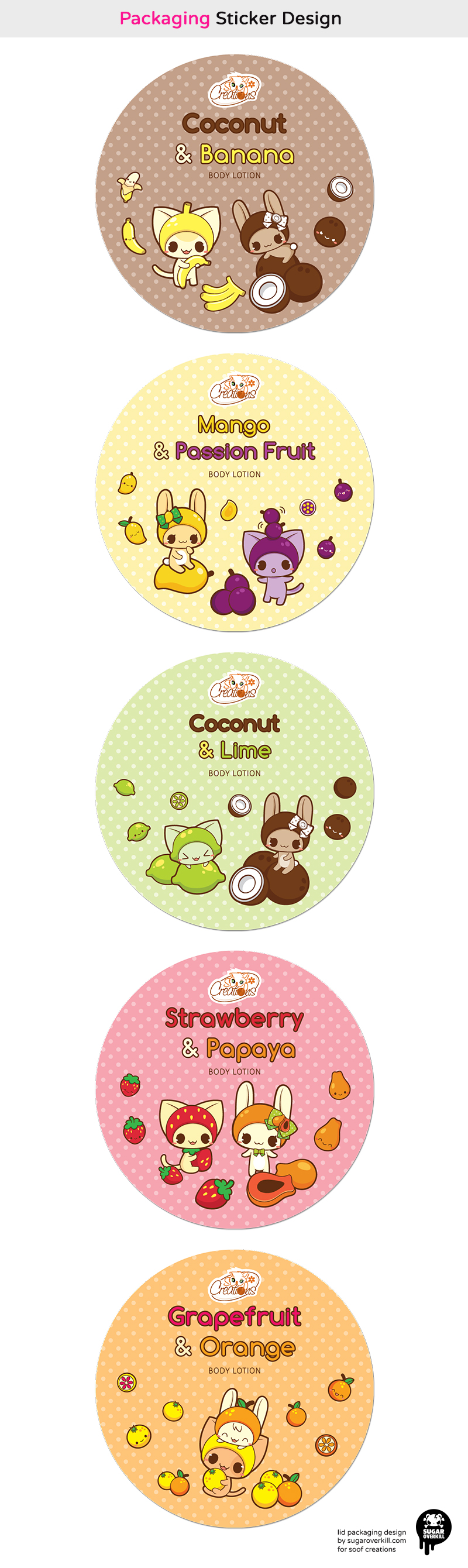 Kawaii Stickers for Lotion Jars